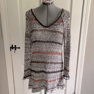 Free People Knit Cross Back Long Sweater